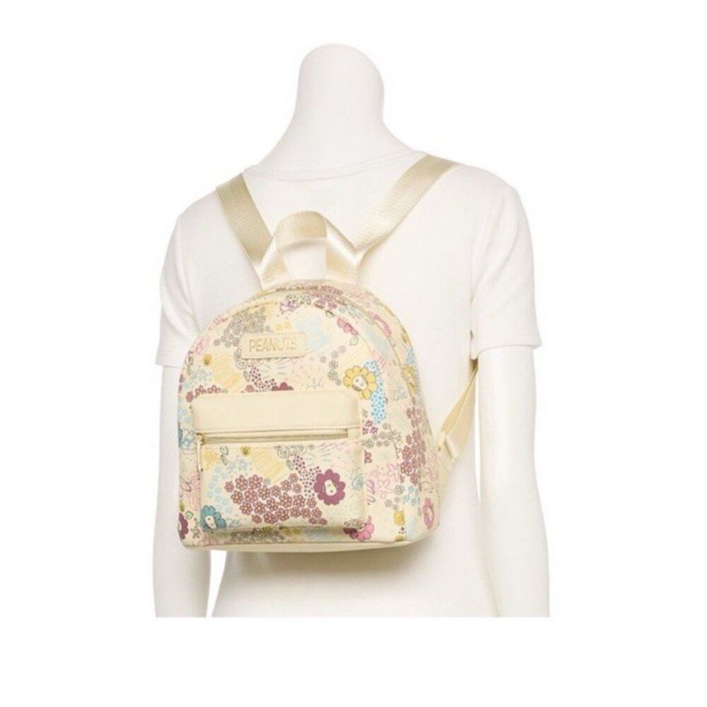 Peanuts Snoopy Cottage Floral Spring All Over Print Mini Backpack Adjustable - Picture 4 of 8